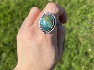 Anillo de Crisocola peruana