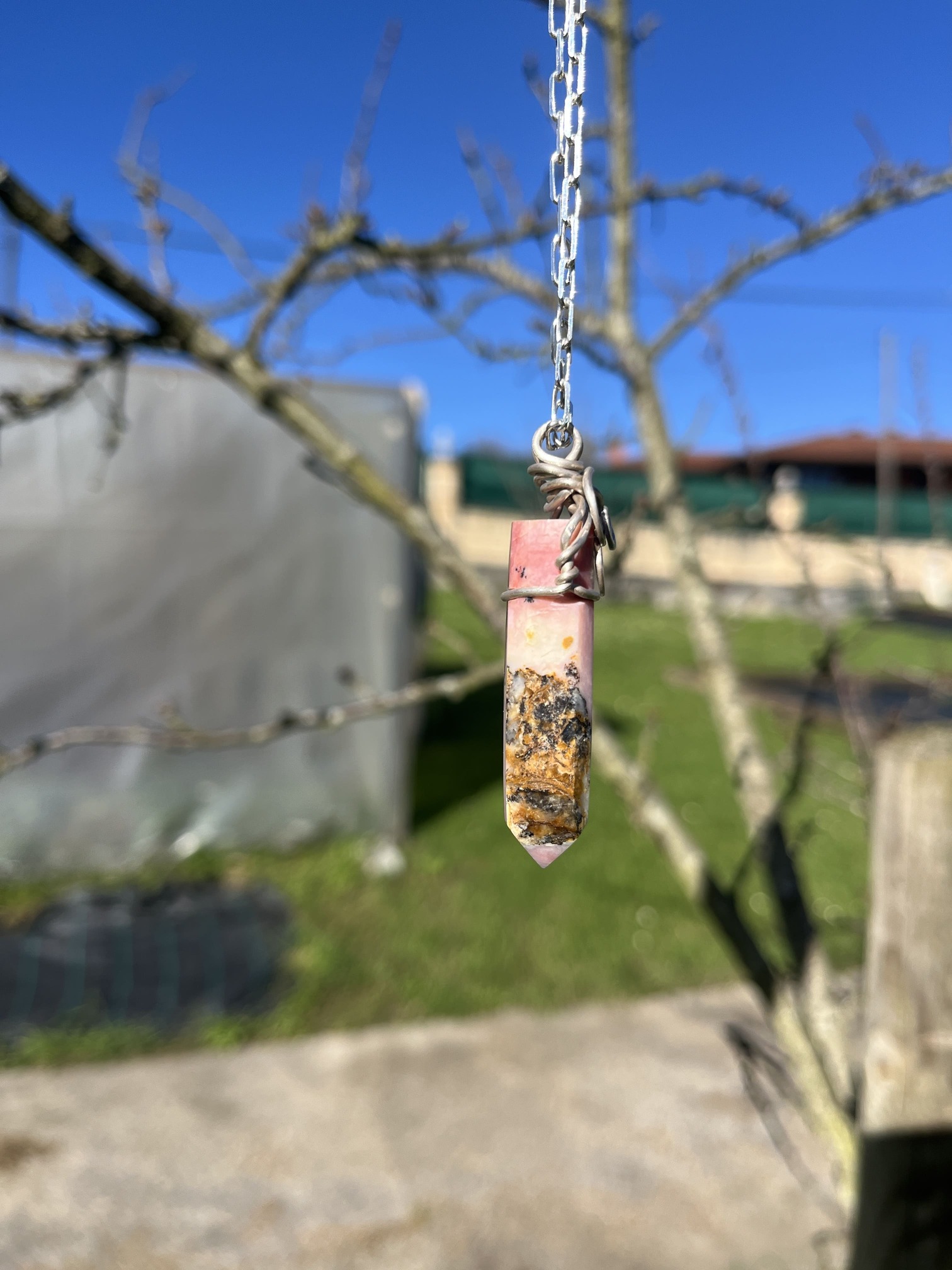 Colgante de Punta de Ópalo Rosa de Perú - Imagen 3