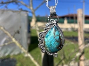 Colgante de Crisocola con Turquesa fluye