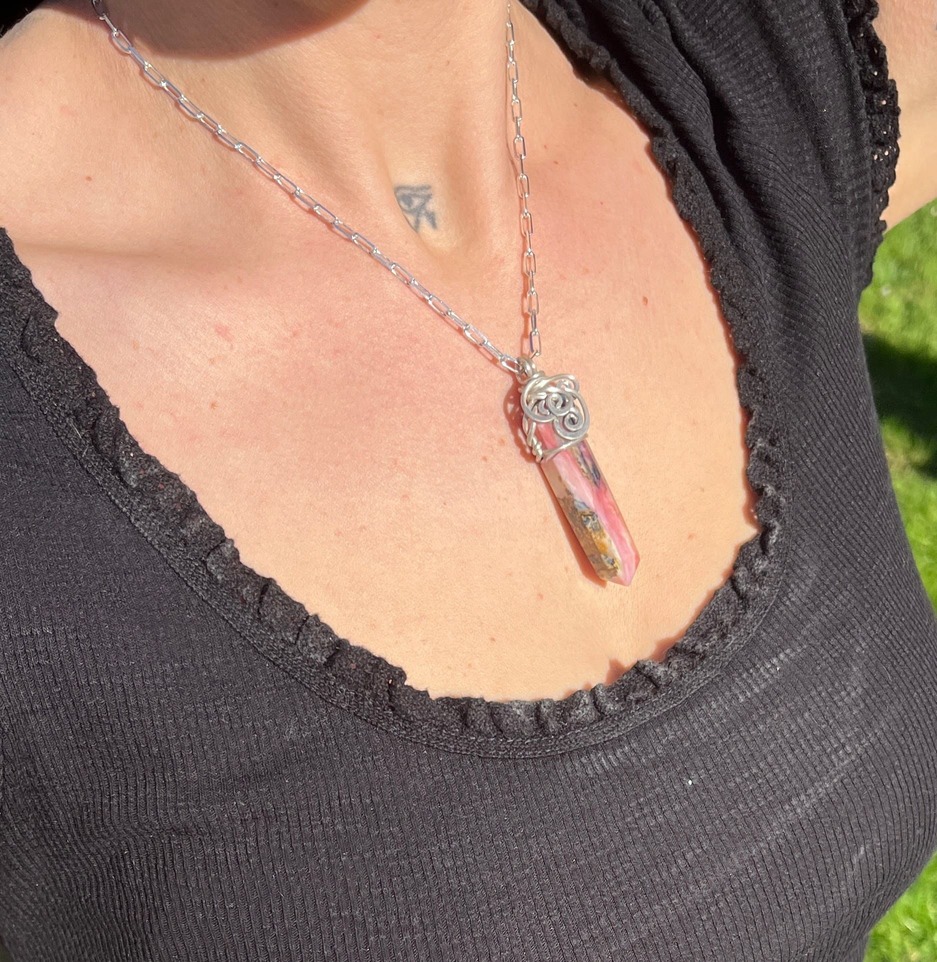 Colgante de Punta de Ópalo Rosa de Perú - Imagen 4