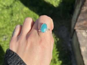 Anillo de Turquesa de Arizona con textura