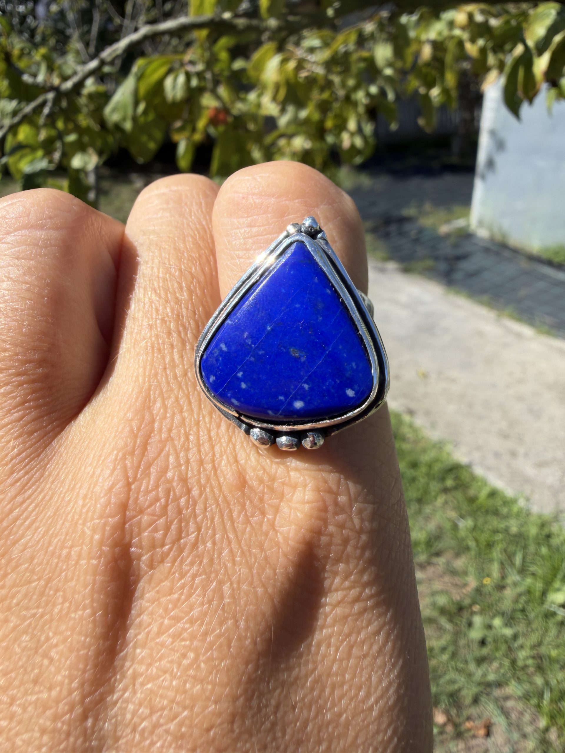 Anillo de Lapislázuli lágrima