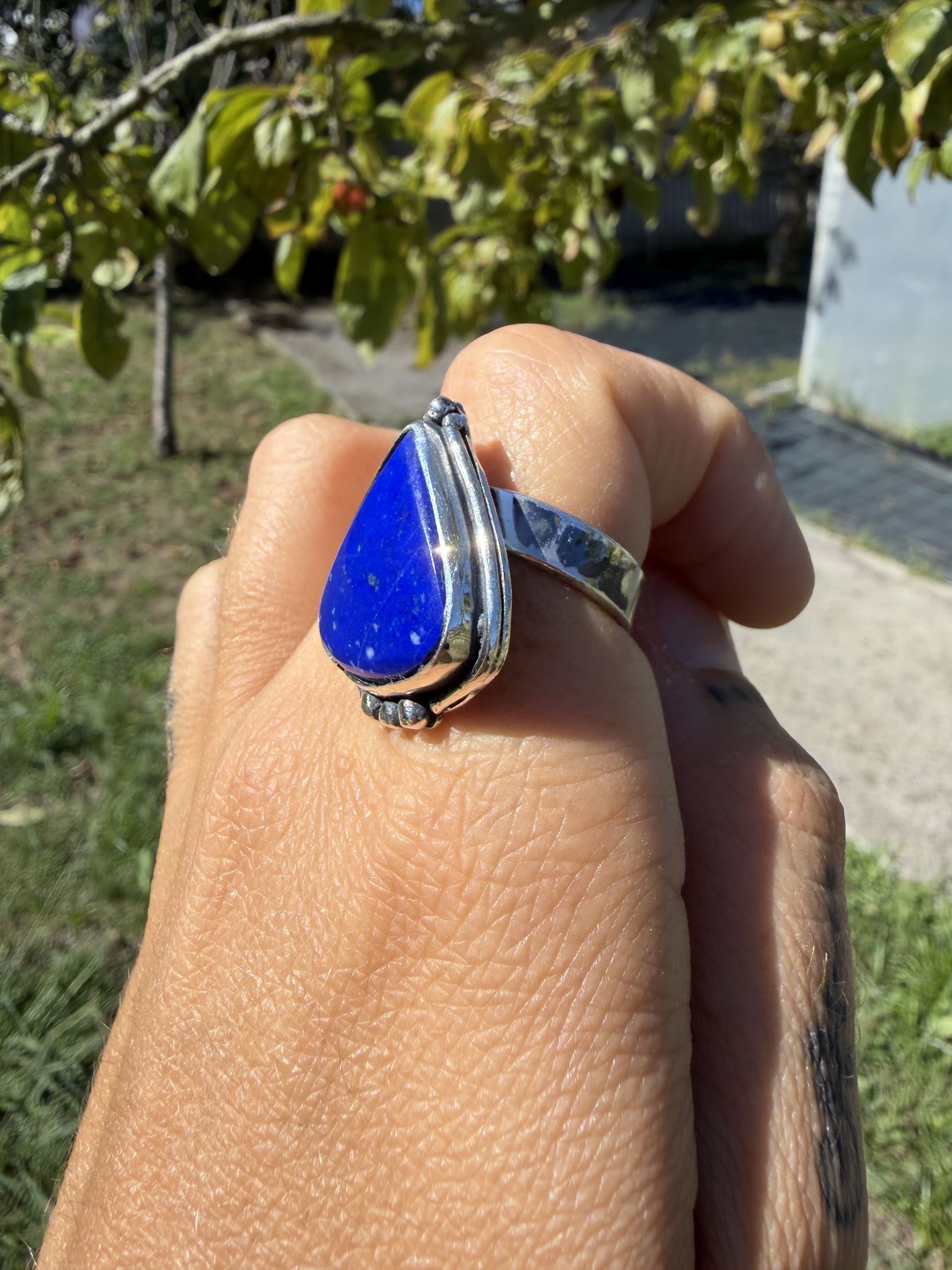 Anillo de Lapislázuli lágrima - Imagen 2